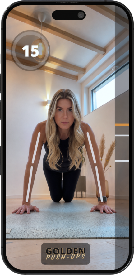 GOLDEN Push-Ups app running on iPhone